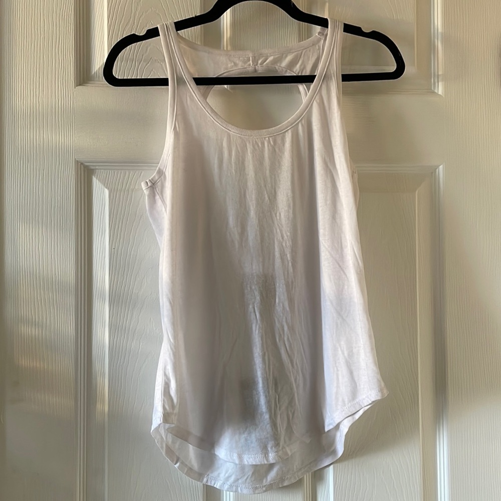 Chaser white tank with back cutout